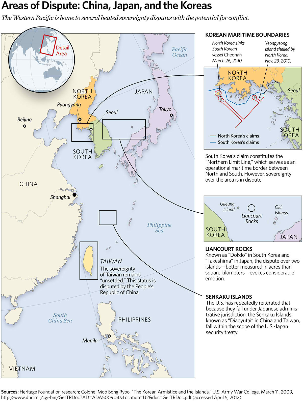 Areas of Dispute: China, Japan, and the Koreas Areas of Dispute: China, Japan, and the Koreas
